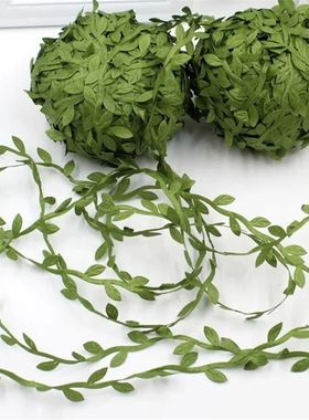 10yards Silk Leaf-Shaped Handmake Artificial Green Leaves fo