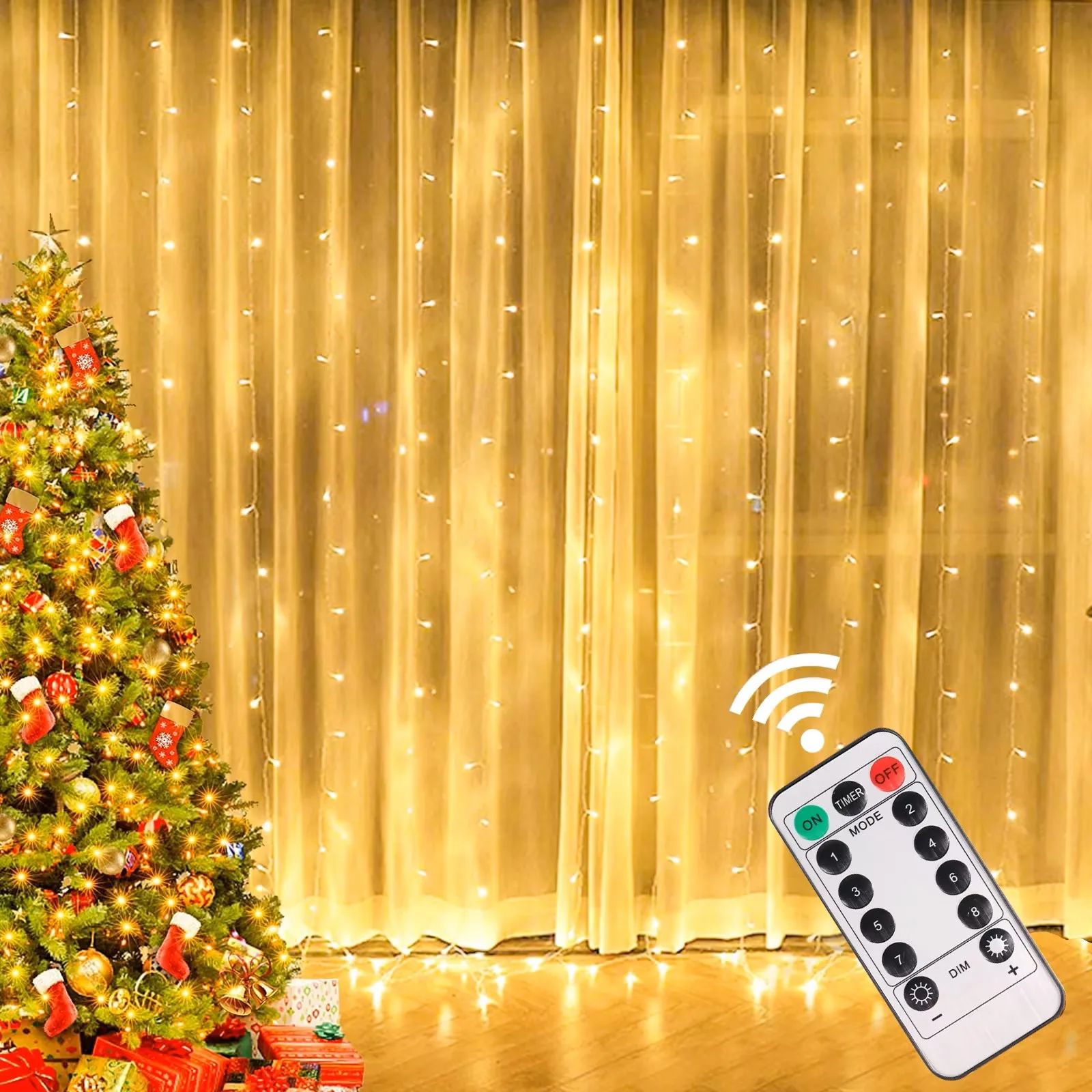 Christmas Lights Curtain Garland Merry Christmas Decorations