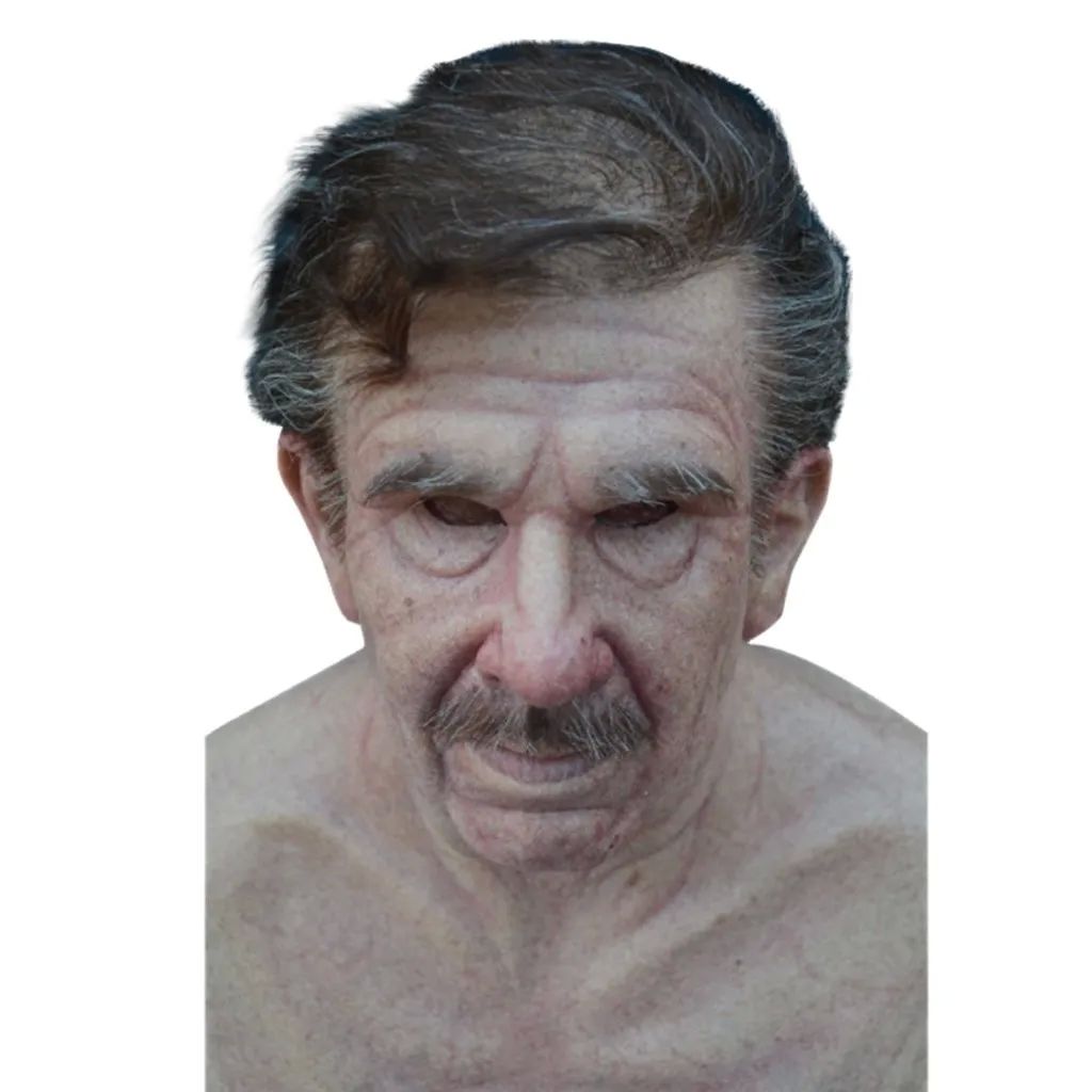 Old Man Mask Realistic Halloween Latex Human Wrinkle Face Ol