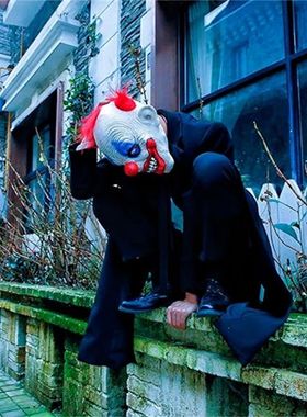 Scary Clown Latex Mask Halloween Evil Killer Joker Head Cove