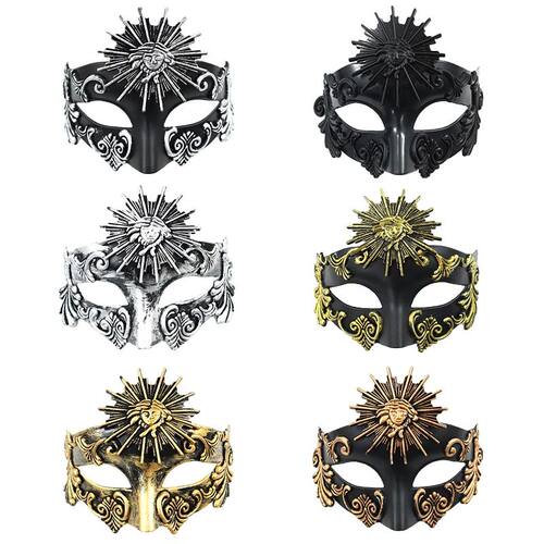 Roman Sun God Steampunk Phantom Masquerade Cosplay Mask Plas