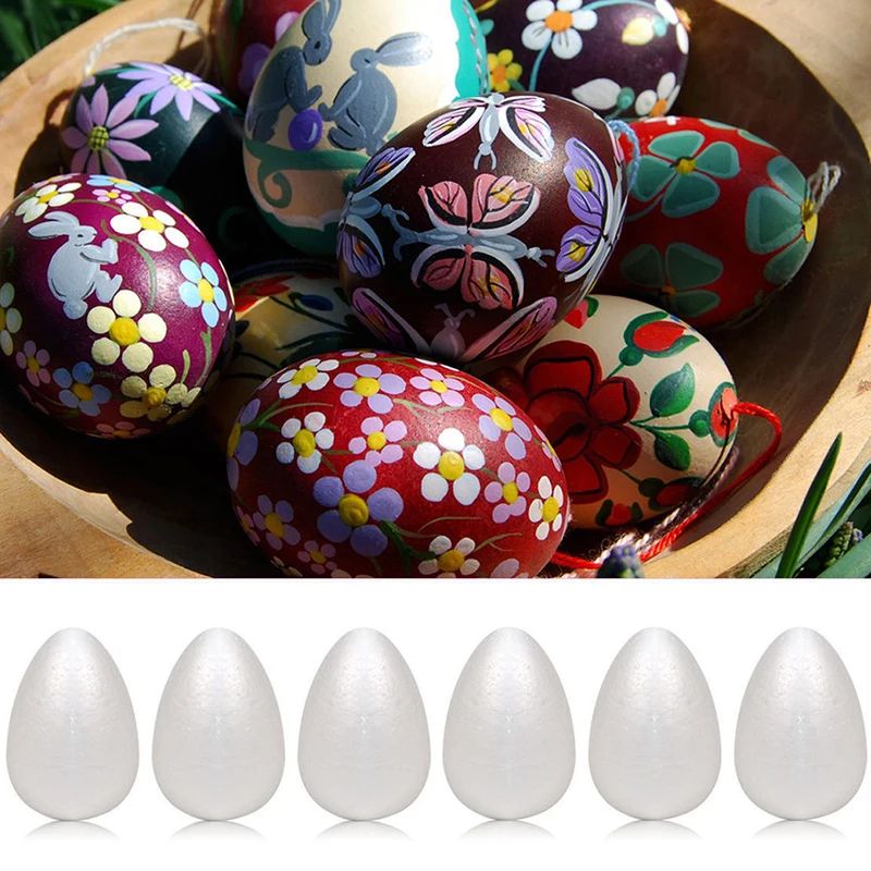 10Pcs 3/4/5/6/7cm DIY Styrofoam Easter Egg Foam Crafts for E
