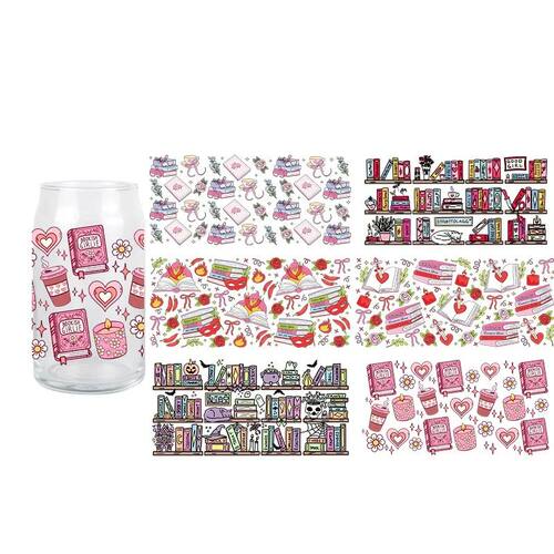 UV DTF 3D Books Transfer Sticker Fashion Gril Wraps Cup Colo