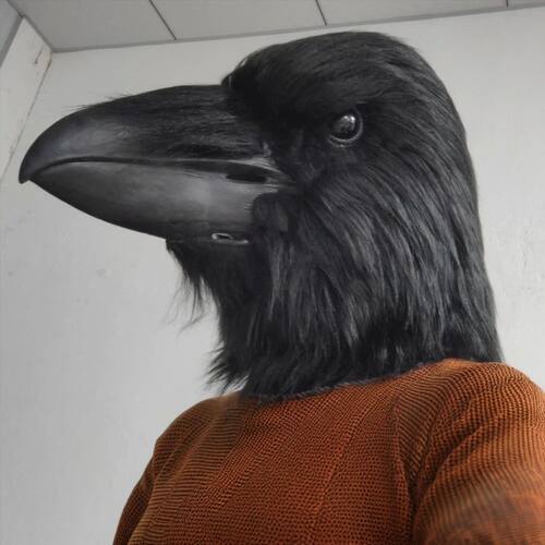 Funny Bird Mask Black Latex Cosplay Crow Masks Horror Beak A