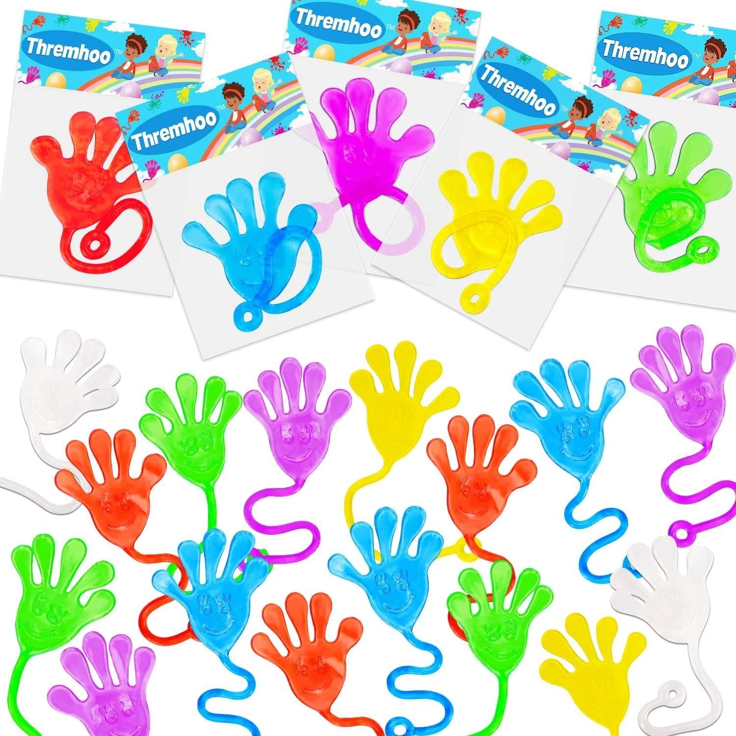 15Pcs Funny Sticky Hands Stretchable Palm Kids Novelty Toy B
