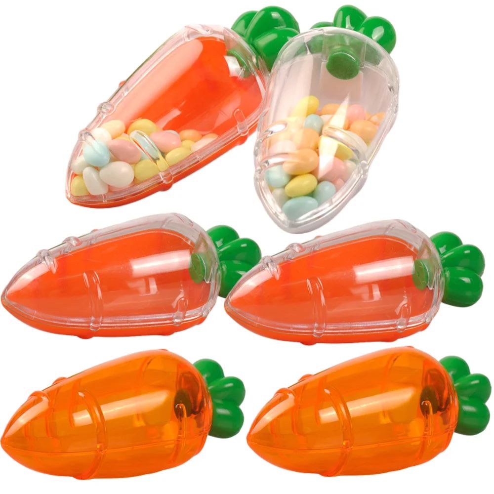 1/3/5pcs Easter Plastic Carrot Candy Boxes Creative Easter G