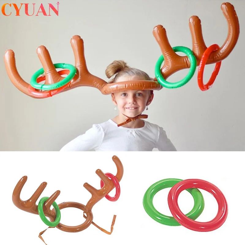Inflatable Reindeer Antler Ring Toss Game Christmas Tree San