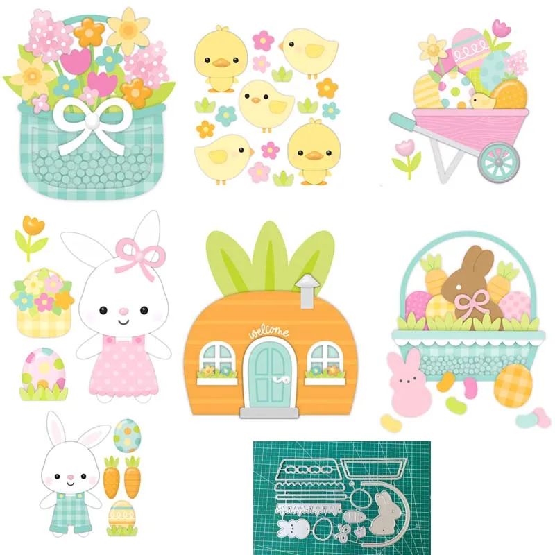 Original Layer Lovely Spring EASTER Bunny Metal Cutting Dies