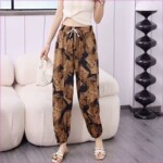 夏季灯笼裤加肥加大女裤高腰束脚宽松防蚊雪纺九分阔腿裤哈伦裤薄