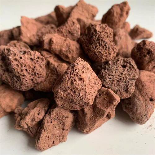 爆火红色黑壁色防山石炉烧烤用耐高温10煅烧不炸裂火山石
