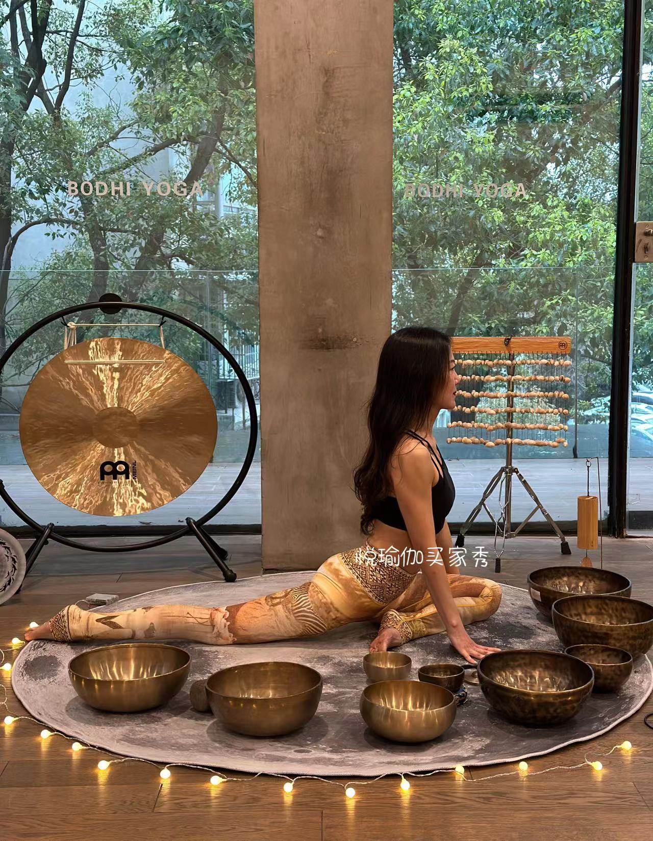 现货Niyamasol南非草原印花瑜伽长裤 速干中高腰黄色健身裤女