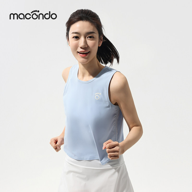 马孔多女子3代跑步背心吸湿速干凉感防晒UPF50+训练运动无袖上衣