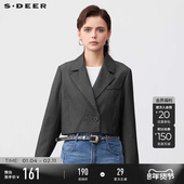 sdeer圣迪奥春装 外套S24182212 领单排扣西装 女装 OL风西装