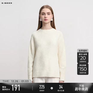 罗纹圆领肌理宽松针织衫 时尚 S233Z35B8 女装 sdeer圣迪奥秋装