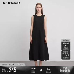 圆领茧型宽松无袖 时尚 连衣裙S251Z1209 女装 sdeer圣迪奥春秋季