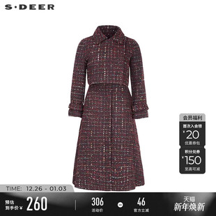 纹外套连衣裙套装 小香风格 S224Z1434 女装 sdeer圣迪奥冬季