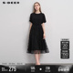 圆领印花收腰不规则中袖 sdeer圣迪奥夏装 女装 连衣裙S252Z1219