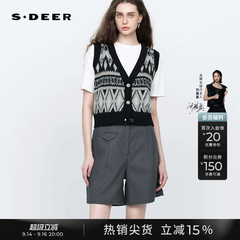 s.deer慵懒针织背心针织外套图片