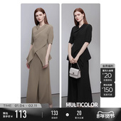 女装 设计感西装 领立体裁剪中袖 sdeer圣迪奥春秋装 OL衬衫 S223Z0518