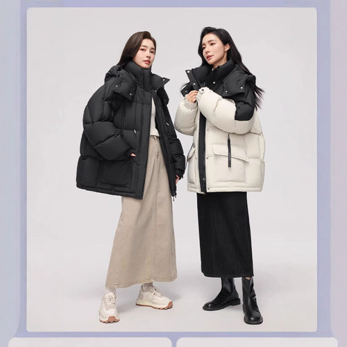 2025年冬季新款羽绒棉服短款时尚韩版加厚小众拼色连帽外套棉衣潮