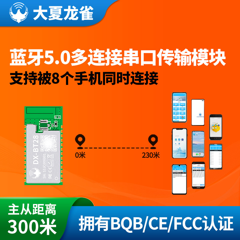 BT28远距离蓝牙模块一对多连接双串口BLE5.0无线串口透明传输模组,电子元器件市场,蓝牙模块,淘宝优惠券,粉丝福利购,淘宝优惠卷