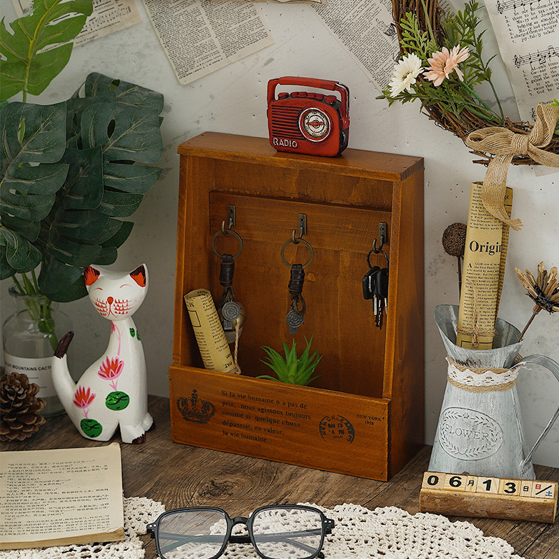 玄关梯形收纳盒门口挂墙壁挂式鞋柜挂架入户钥匙挂钩家用木置物架,收纳整理,桌面收纳盒,淘宝优惠券,粉丝福利购,淘宝优惠卷