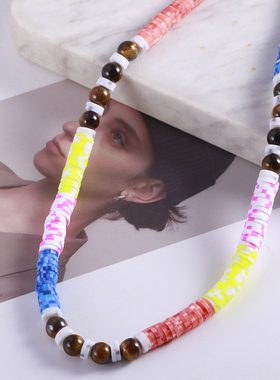 女彩色手工串珠简约项链