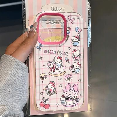 木马KT猫适用苹果16手机壳iPhone15ProMax卡通16e新款14Pro防摔13可爱12保护套11少女Plus镜头XS全包外壳软壳