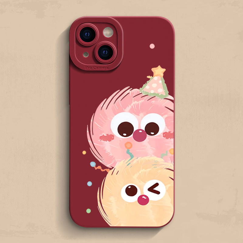 可爱煤球适用iPhone16手机壳苹果15创意14Pro卡通潮13ProMax防摔12全包XR萌系XSMAX个性女新款11/8plus保护套