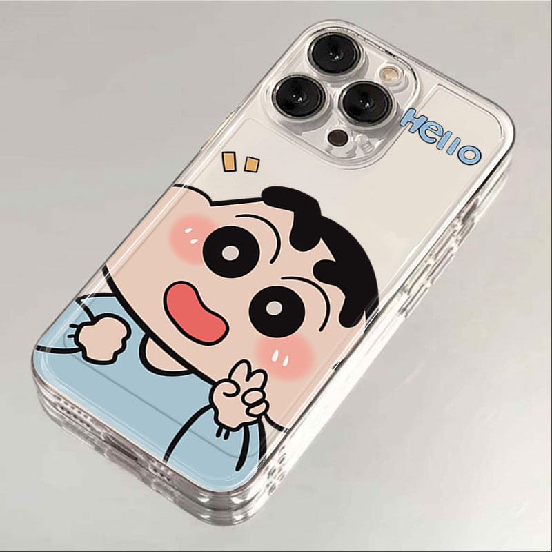 比耶小新适用苹果15promax手机壳iphone14/13卡通12/11pro新款透明全包软16防摔xr/xsmax可爱7/8plus动漫外壳