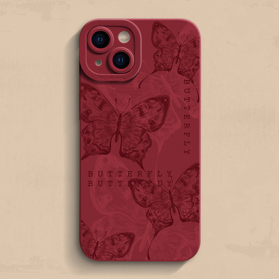 蝴蝶iPhone14手机壳15苹果11promax创意小众13pro全包x适用8p男女高级感苹果16/12硅胶se2/17/6splus个性液态