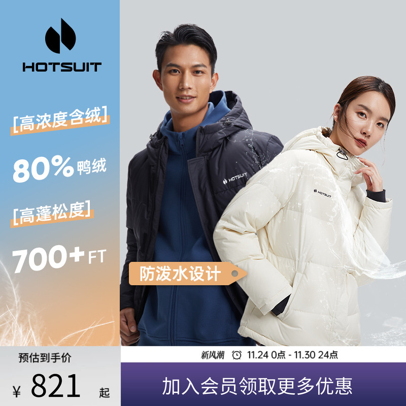 Hotsuit后秀短款羽绒服连帽