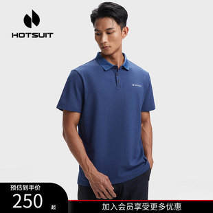 翻领时尚 hotsuit后秀纯色短袖 polo衫 男士 商务休闲运动q 2025夏季