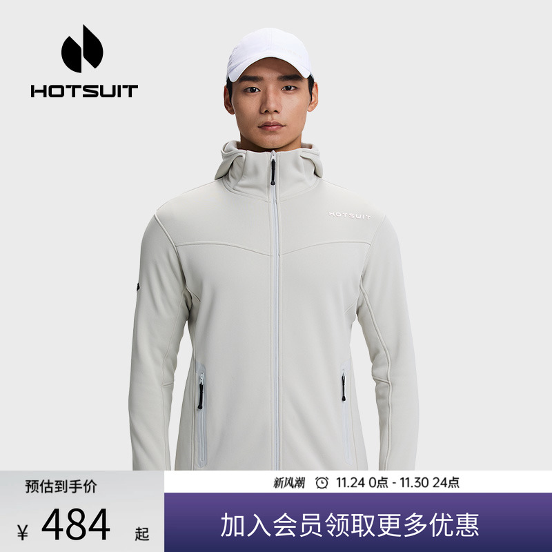 后秀加绒保暖运动男外套