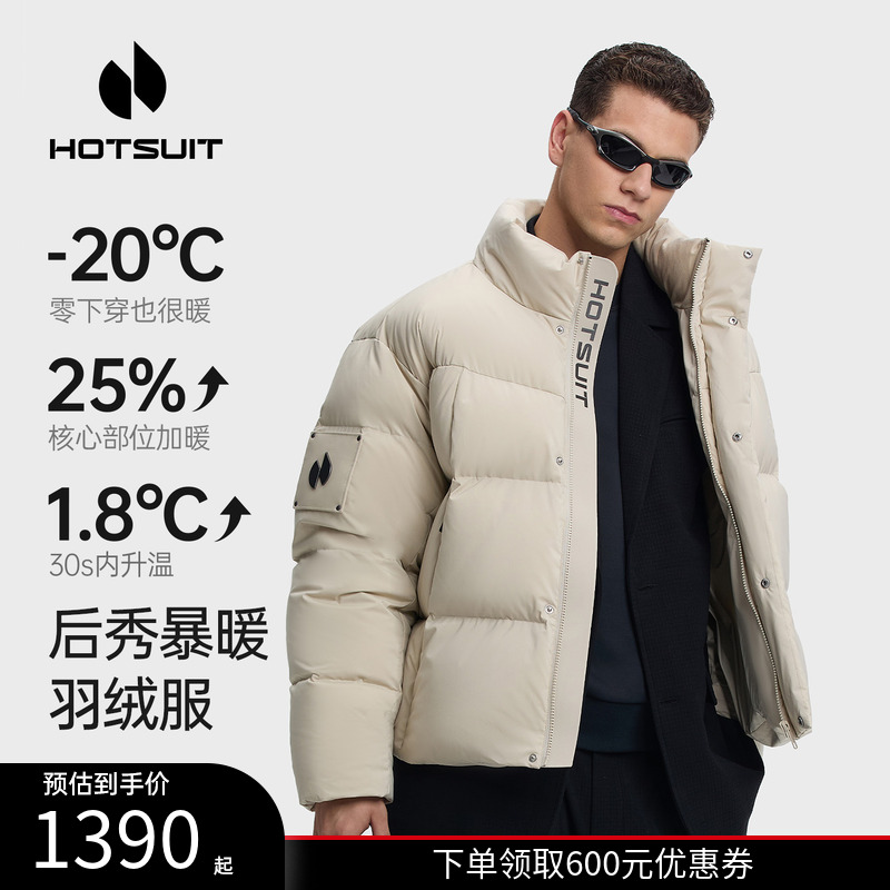 后秀保暖立领男款短款羽绒服