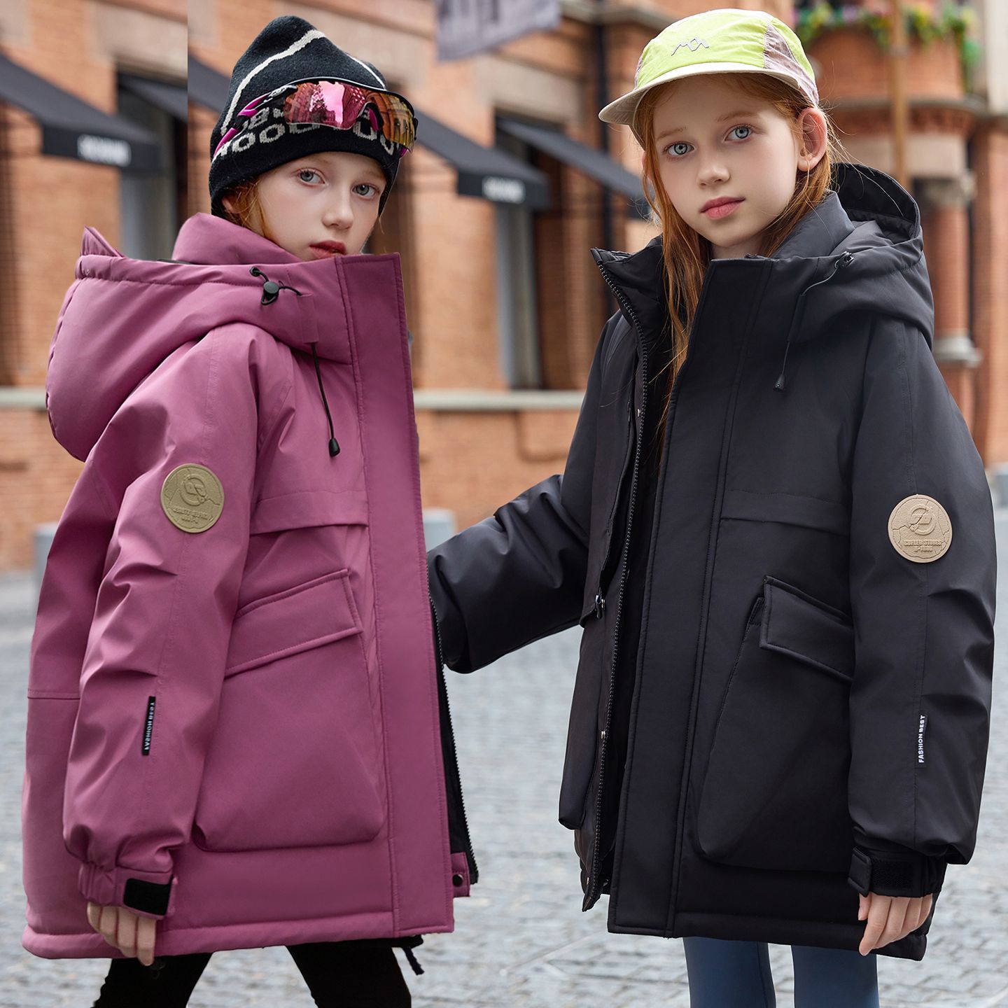 新款2025冬季羽绒服女童休闲连帽冲锋衣气质工装中大童洋气外套潮