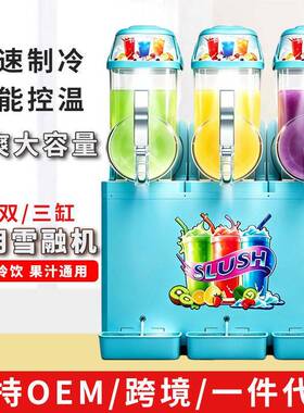 商用雪泥机缸双缸三缸雪融机冰沙机果汁机冷饮机slushmachine