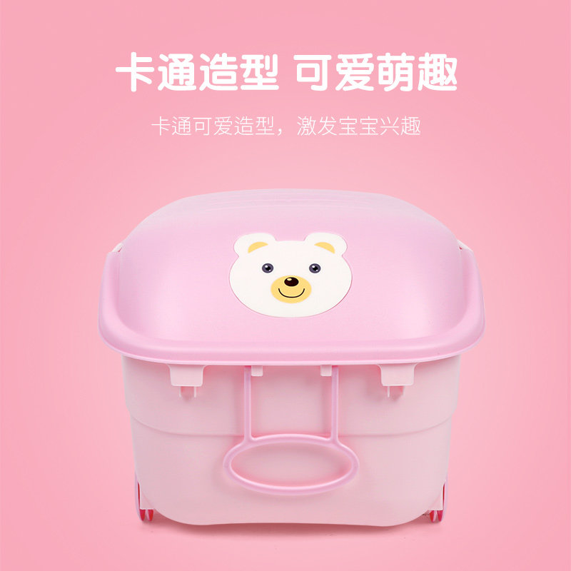 趣味儿童玩具收纳箱塑料宝宝餐具衣物用品整理箱带滑轮有盖手拉箱|ruв категории получать отделка, семьи, хранения приборов, коробка для хранения, ящик - от Buy2taobao.com для оказания профессиональной услуги покупки агента Taobao