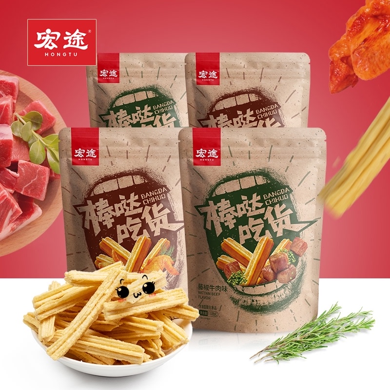 宏途118g*4包棒哒脆片锅巴休闲薯条