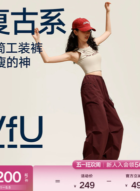 VfU工装裤休闲速干运动裤女春夏新款宽松直筒户外伞兵裤徒步登山