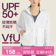 上衣罩衫 VfU长款 白色 宽松休闲运动跑步外套春季 防晒健身服女长袖