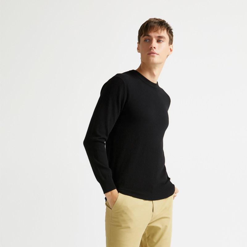 本米BENMI男圆领精纺美利奴羊毛衫 澳毛高支裸穿不扎皮肤细腻柔软在类目 男装, 针织衫/毛衣中 - 来自Buy2taobao.com提供专业的淘宝代购服务