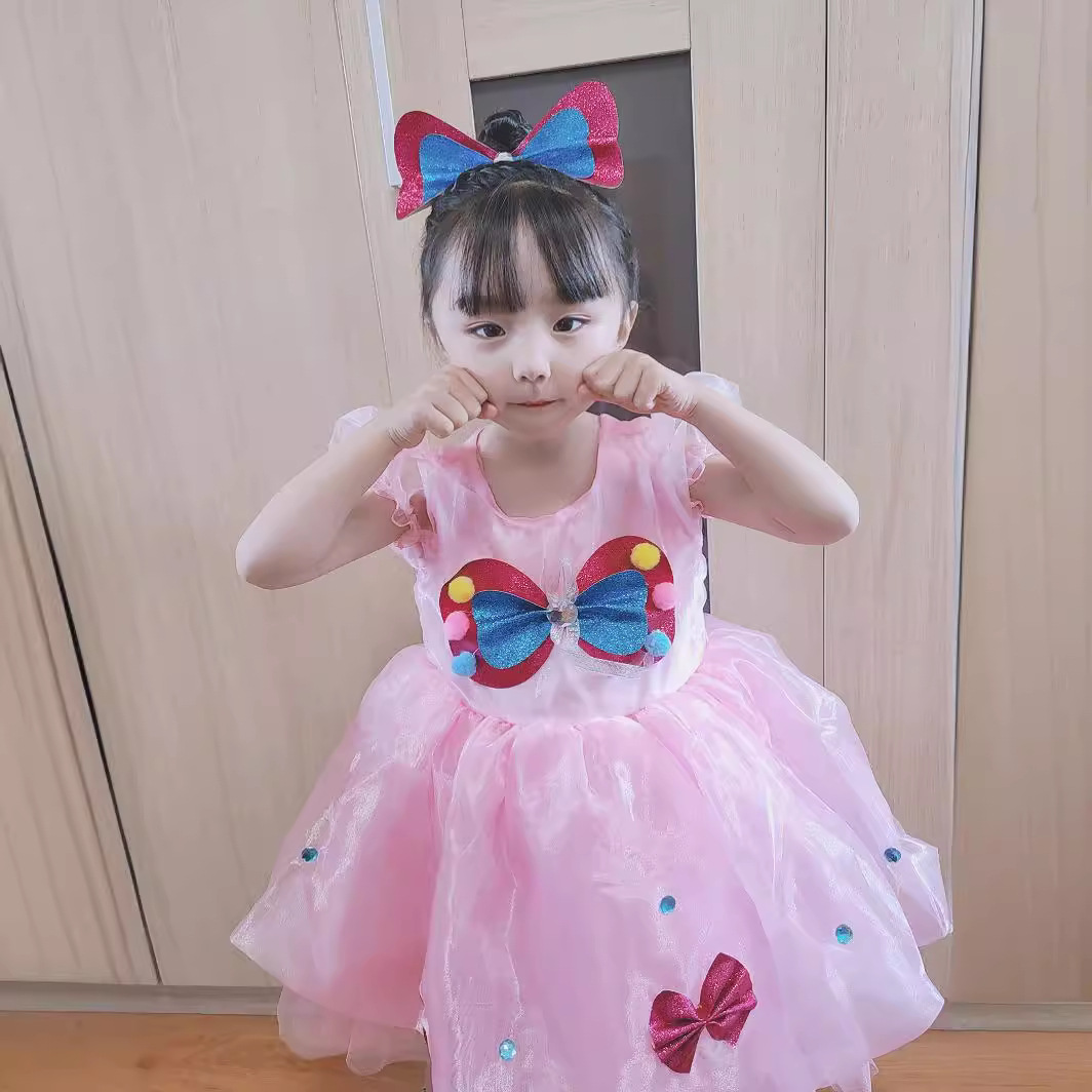 六一儿童演出服粉色蓬蓬纱裙舞蹈服幼儿园男女可爱娃合唱表演服装