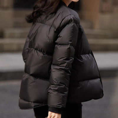 经典95白鹅绒黑色短款鹅绒服 棒球服羽绒服外套平湖高端轻薄女款