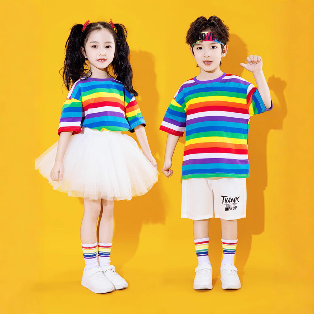 六一儿童啦啦队演出服洋气男女童啦啦操运动会团体表演服爵士潮服