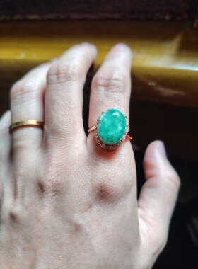 925纯银镶嵌天然水晶天河石戒指女款时尚百搭饰品礼物送女友