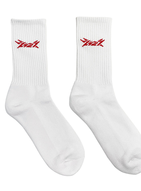 2727WORLD 法老街头运动基础logo长袜百搭休闲情侣毛巾袜子长筒棉