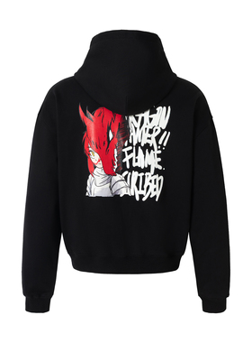 2727WORLD 法老 炎龙少女印花开衫卫衣国潮美式复古街头