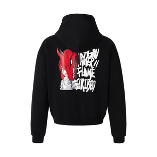 2727WORLD 法老 炎龙少女印花开衫卫衣国潮美式复古街头