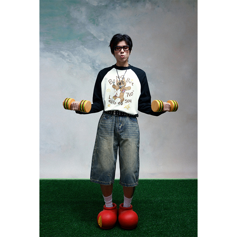 2727WORLD小熊玩偶插件长袖T恤